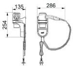 SECADOR DE CABELLO SIMEX | HOTEL LINE 1600W BLANCO CROMADO - Imagen 2