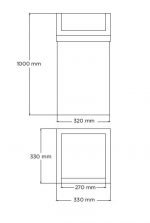 PAPELERA GRAN CAPACIDAD SIMEX TAPA BASCULANTE 90L ACERO INOX. Satinado - Imagen 2