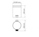 PAPELERA PEDAL SIMEX 5L ACERO Epoxi Blanco - Imagen 2