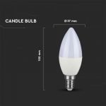 BOMBILLA DE LED CHIP SAMSUNG 7W E14 PLÁSTICO VELA 4000K - Imagen 3
