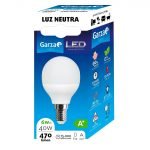 BOMBILLA LED GARZA ESFÉRICA ESF 8W E14 220º 810LM 65K CAJA