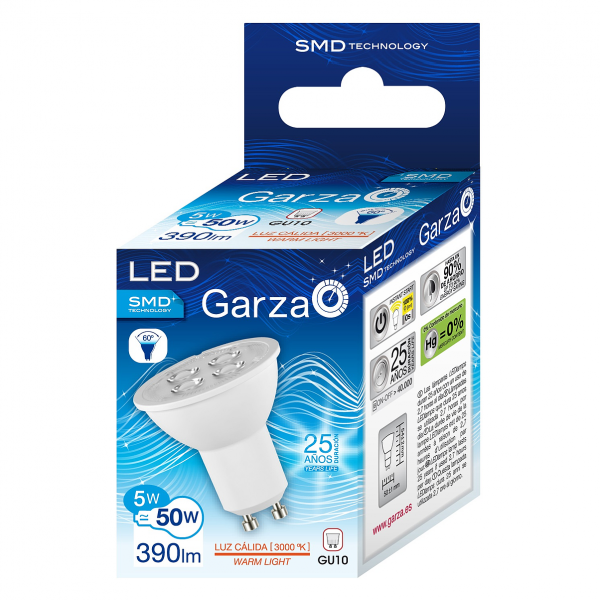 BOMBILLA LED GARZA CON SENSOR MOVIMIENTO 360º 10W E27 240º 806LM 40K CAJA -  Comercial Antonio Béjar