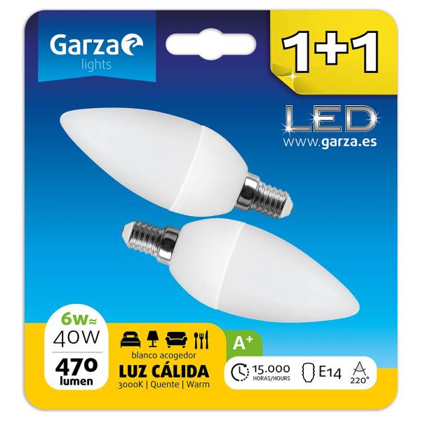 BOMBILLA LED GARZA CON SENSOR MOVIMIENTO 360º 10W E27 240º 806LM 40K CAJA -  Comercial Antonio Béjar