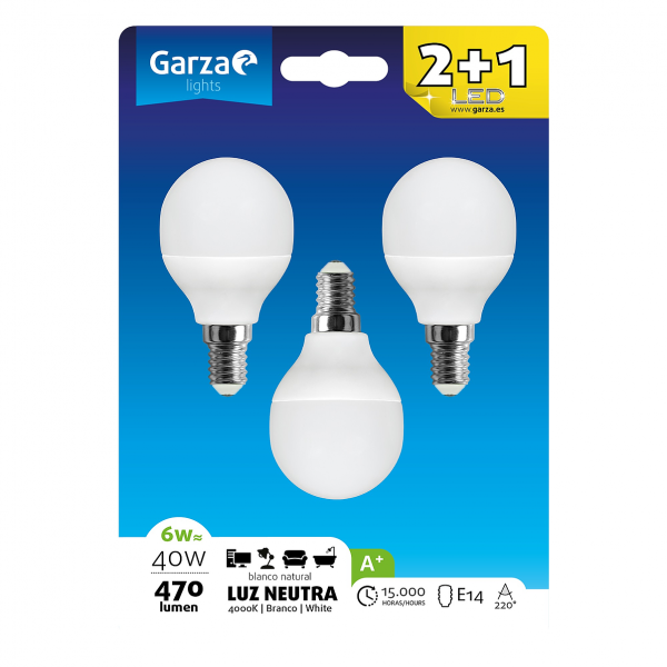 BOMBILLA LED GARZA CON SENSOR MOVIMIENTO 360º 10W E27 240º 806LM 40K CAJA -  Comercial Antonio Béjar