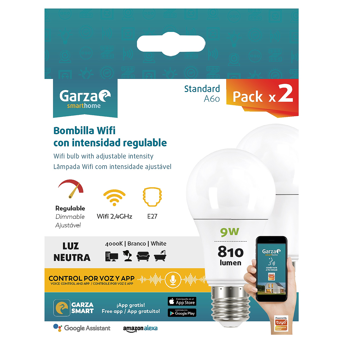 Bombillas LED E27 WiFi (Pack 2)