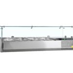 SOBREVITRINA REFRIGERADA GN1/4 VK33-120 TEFCOLD INOX C/ESTRUCTURA DE CRISTAL SIN BANDEJAS